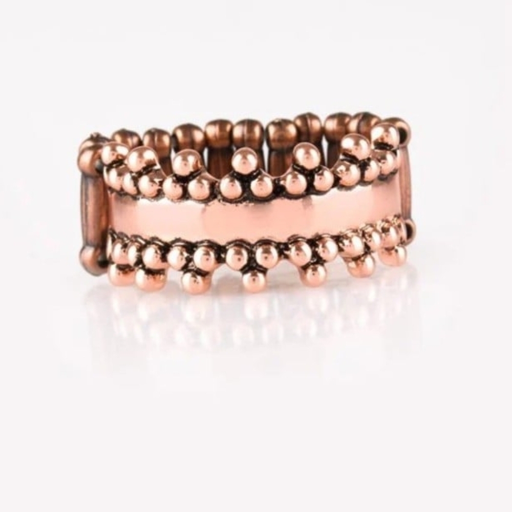 Heavy Metal Muse Ring Fashion Jewelry CasualPaparazzi Copper Beaded Women's Ring